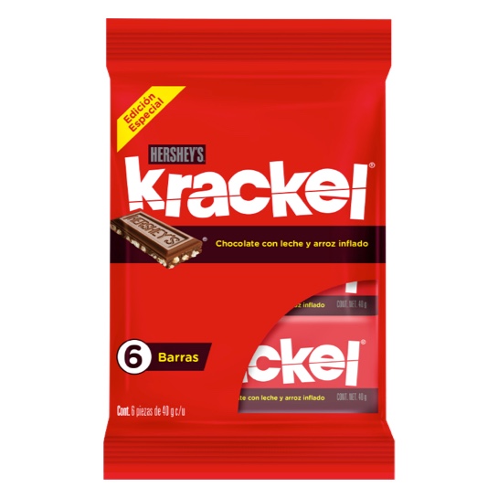 Barra Krackel 40g. Paquete con 6 barras